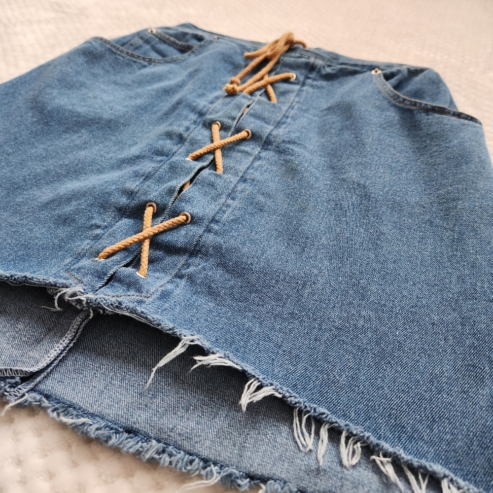 Vintage Denim Mini Skirt - Picture 2 of 5